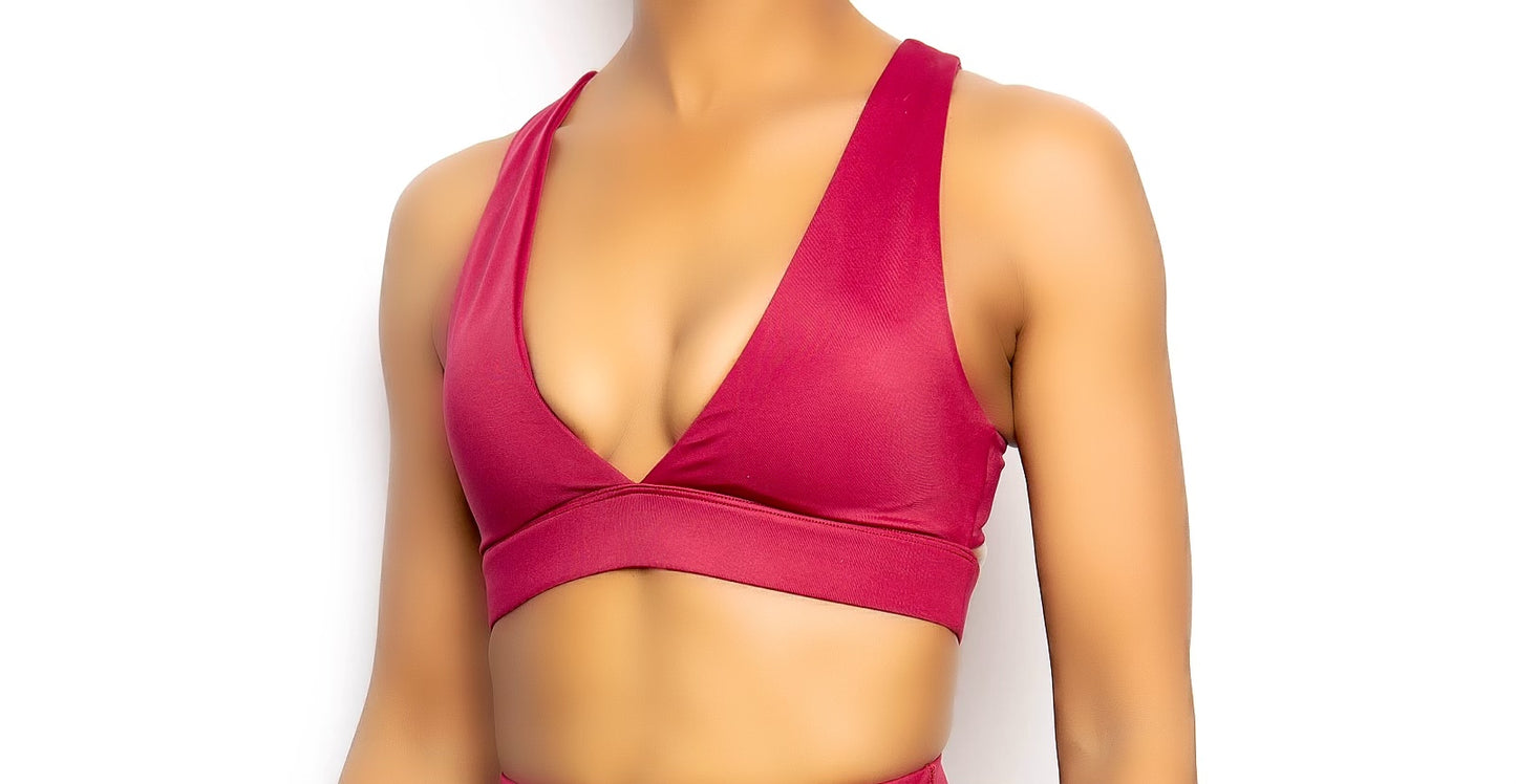 Bella Deep V crop top